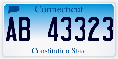 CT license plate AB43323