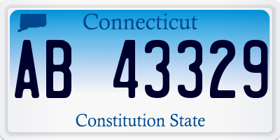 CT license plate AB43329