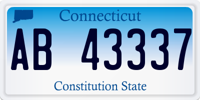 CT license plate AB43337
