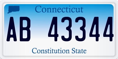 CT license plate AB43344