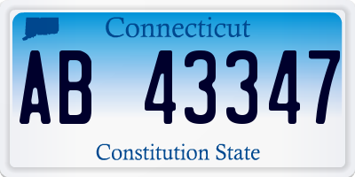 CT license plate AB43347