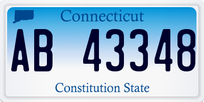 CT license plate AB43348