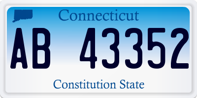 CT license plate AB43352