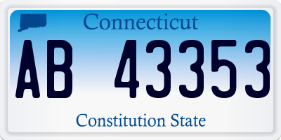 CT license plate AB43353