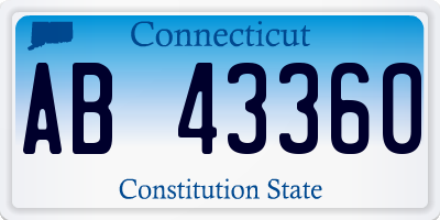 CT license plate AB43360