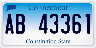 CT license plate AB43361