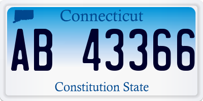 CT license plate AB43366