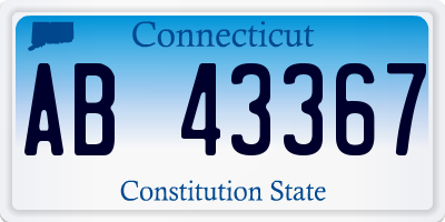 CT license plate AB43367