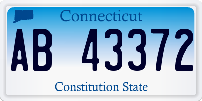 CT license plate AB43372