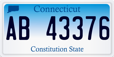 CT license plate AB43376