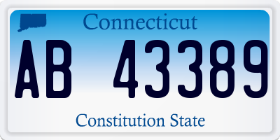 CT license plate AB43389