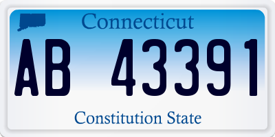 CT license plate AB43391