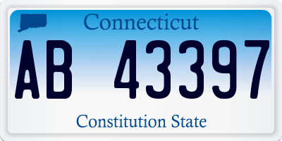 CT license plate AB43397