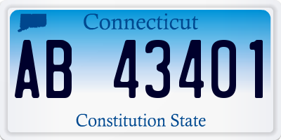 CT license plate AB43401