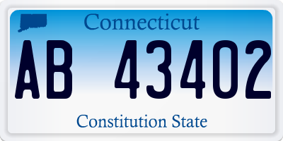 CT license plate AB43402