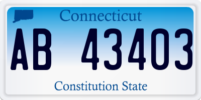 CT license plate AB43403