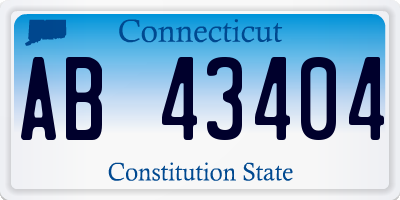 CT license plate AB43404