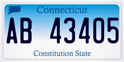 CT license plate AB43405