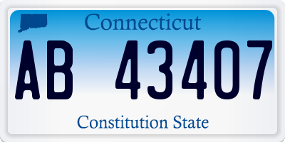 CT license plate AB43407