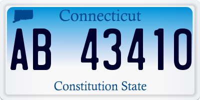 CT license plate AB43410