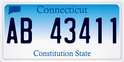 CT license plate AB43411