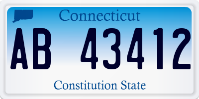 CT license plate AB43412