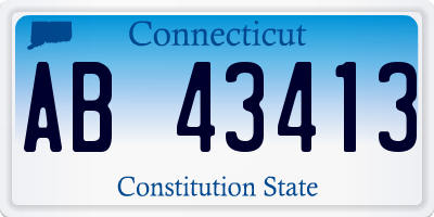 CT license plate AB43413