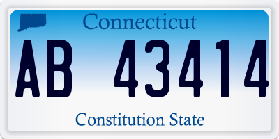 CT license plate AB43414