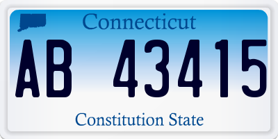 CT license plate AB43415