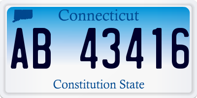 CT license plate AB43416