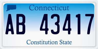 CT license plate AB43417