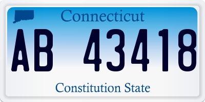 CT license plate AB43418