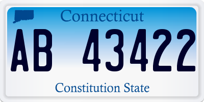 CT license plate AB43422