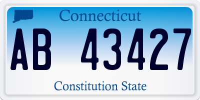 CT license plate AB43427