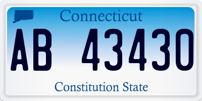 CT license plate AB43430