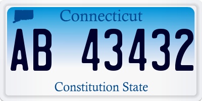 CT license plate AB43432