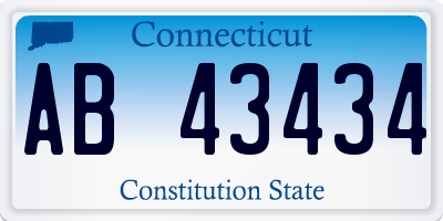 CT license plate AB43434