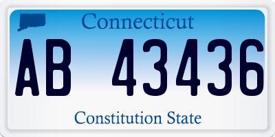 CT license plate AB43436