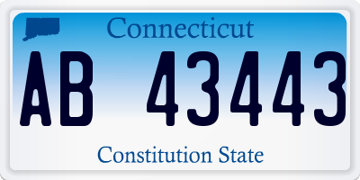 CT license plate AB43443