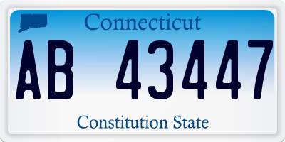 CT license plate AB43447