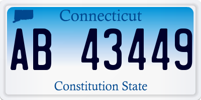 CT license plate AB43449