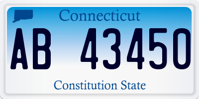 CT license plate AB43450