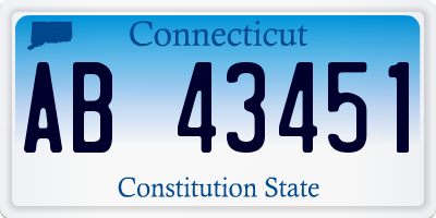 CT license plate AB43451