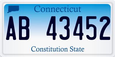 CT license plate AB43452