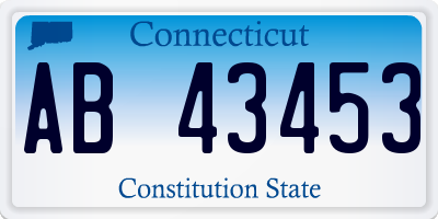 CT license plate AB43453