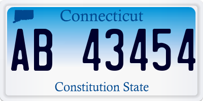 CT license plate AB43454