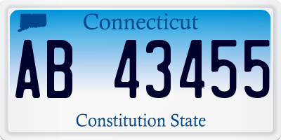 CT license plate AB43455