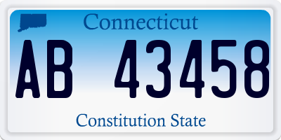 CT license plate AB43458