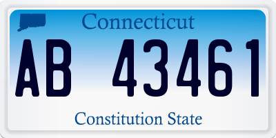 CT license plate AB43461