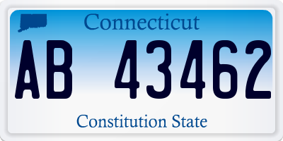 CT license plate AB43462